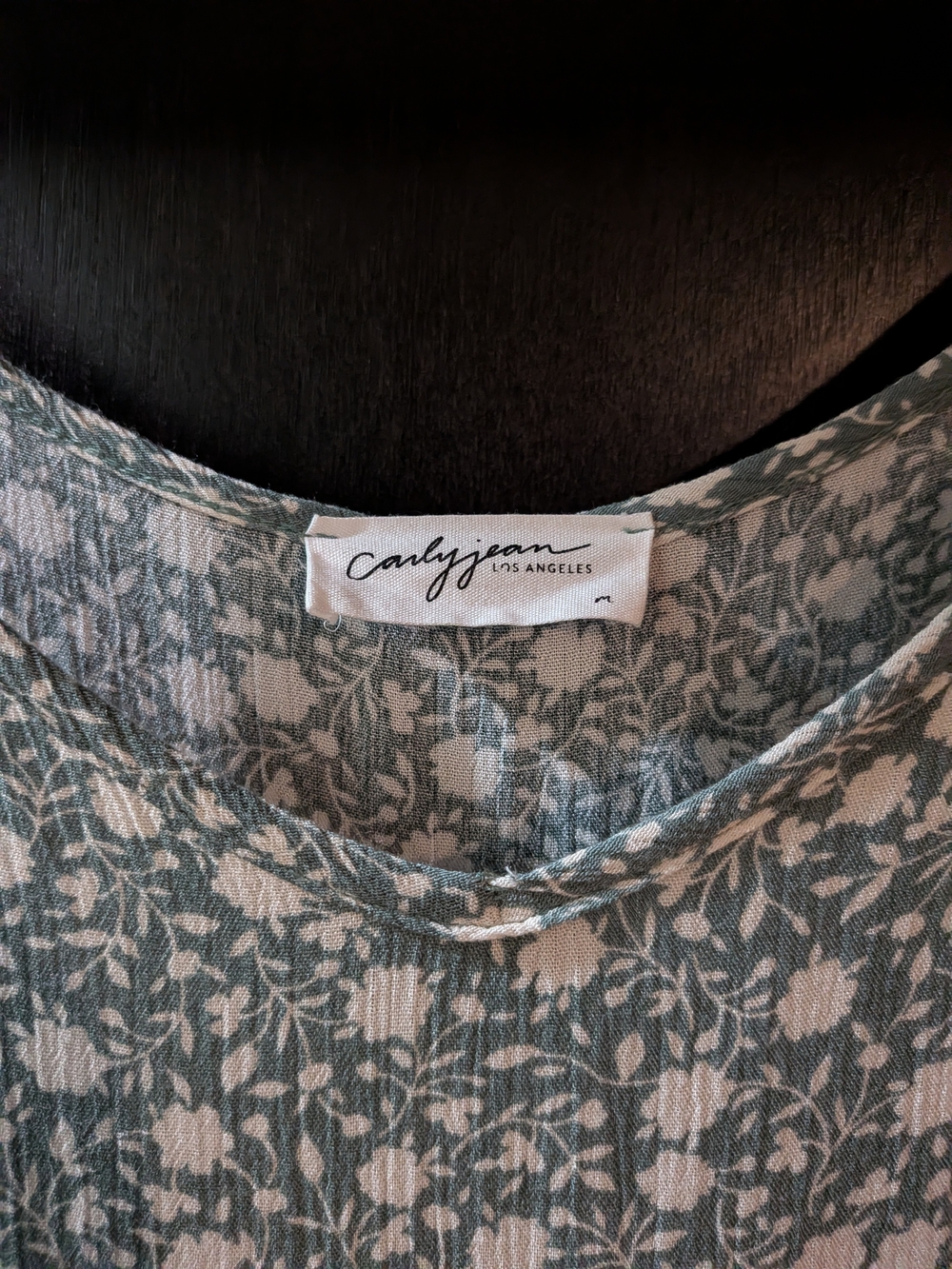Carly Jean Los Angeles Sage Green and White Floral Maxi Dress